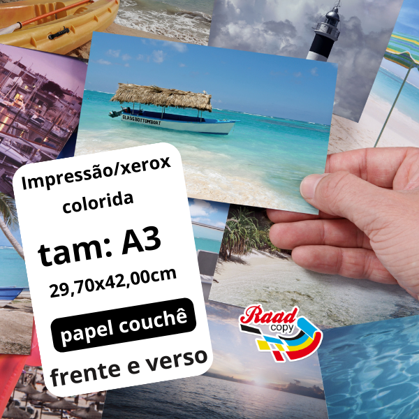 Impressãoxerox Colorida Em A3 Couchê Fv 2970x4200cm Couchê 4x4 Frente E Verso Colorida 7969