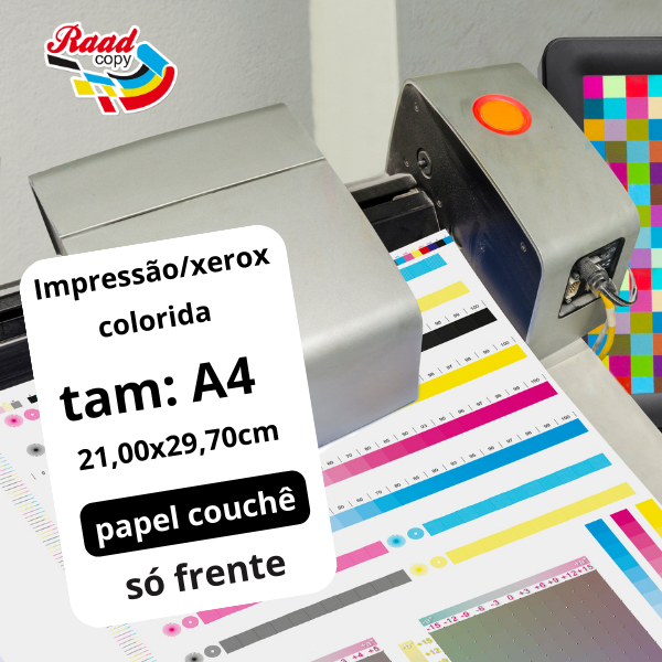 Impressãoxerox Colorida Em A4 Couchê 2100x2970cm Couchê 4x0 Frente Colorida Raadcopy 9847